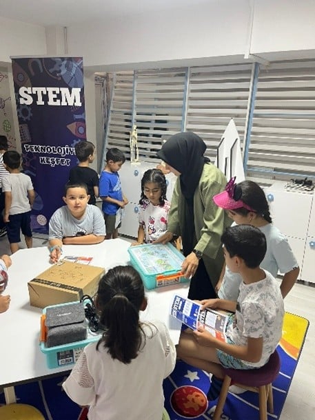 A person and child looking at a boxAI-generated content may be incorrect.